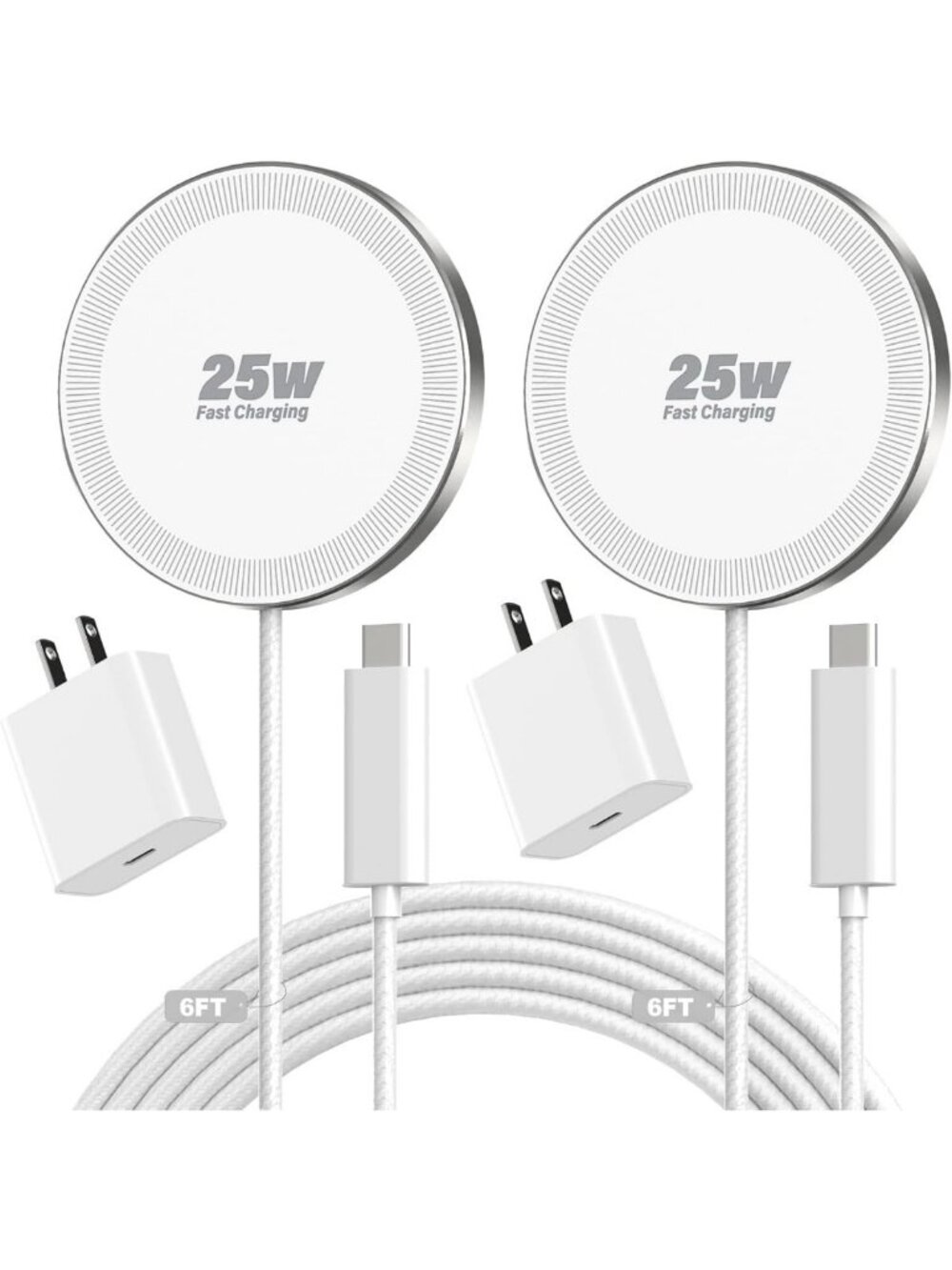 25W Magnetic Wireless Charger - Fast 6FT Charging Pad for iPhone, Galaxy & Pixel